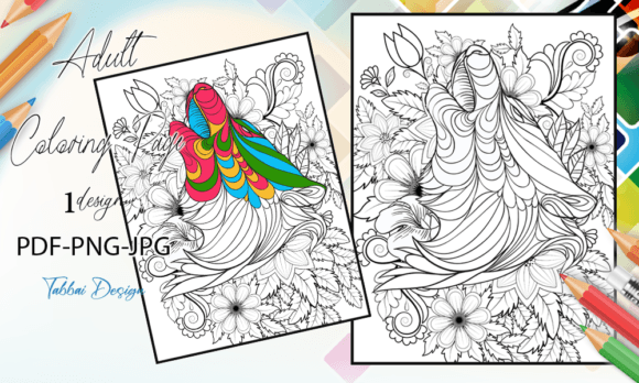 Download Wolf Head Floral Coloring Page - Floral Collection