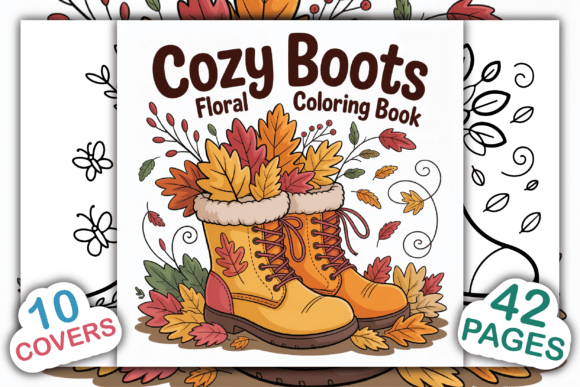 Download Cozy Boots Floral Coloring Book - Floral Collection