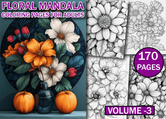 Download Floral Mandala Coloring Book V-2 - Floral Collection