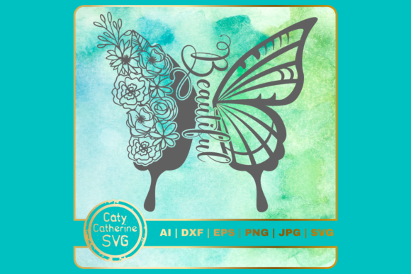 Download Beautiful Floral Butterfly SVG Cut File - Floral Collection