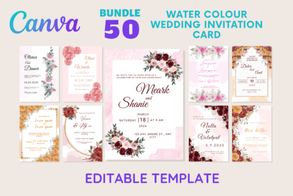 Download Water Colour Wedding Invitation Card - Wedding Collection