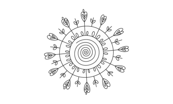 Download Hand Drawn Floral Mandala Design Element - Floral Collection