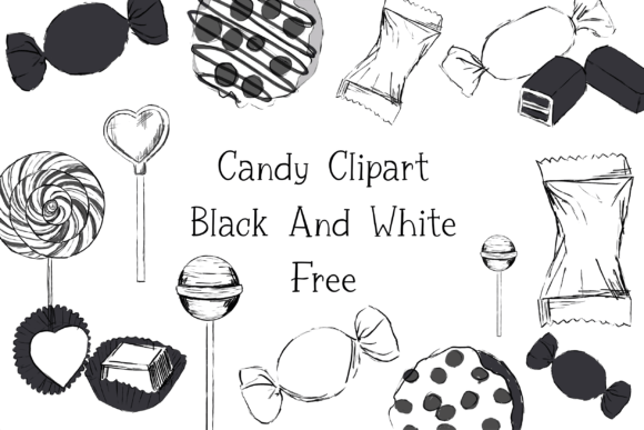 Download Candy Clipart Black and White Free - Black and white Collection