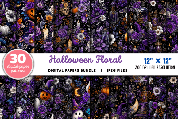 Download Halloween Floral Patterns Bundle - Floral Collection
