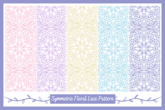 Download Symmetric Floral Lace Digital Papers - Floral Collection