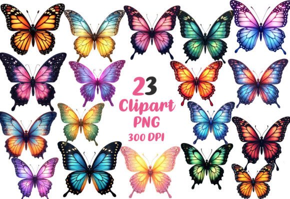 Download Colorful Spring Butterflies PNG Clipart - Colorful Collection