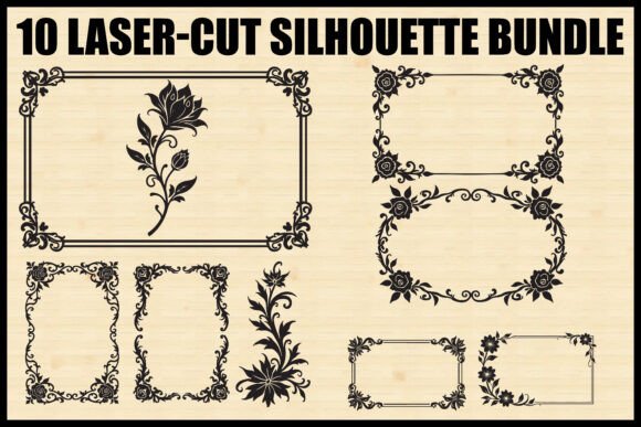 Download Floral Laser Cut Frame Bundle - Floral Collection