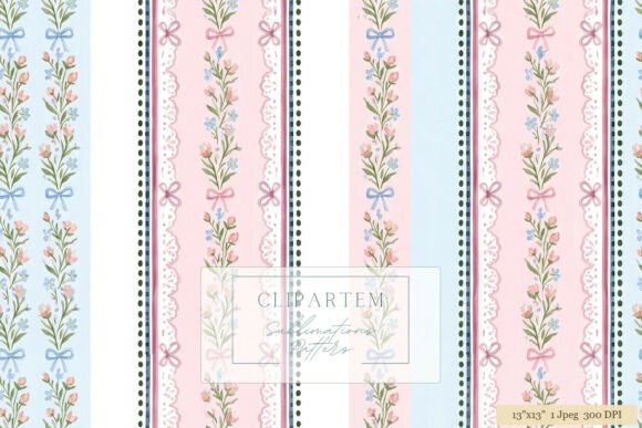 Download Floral Stripe Sublimation Pattern Design - Floral Collection