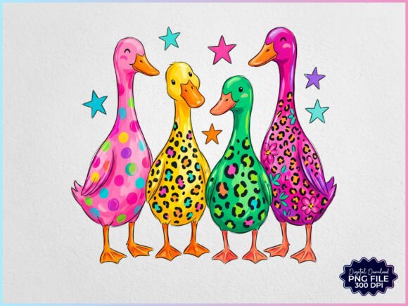 Download Preppy Colorful Duck PNG - Colorful Collection