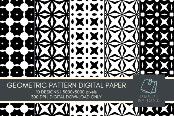 Download Black and White Geometric Pattern Paper - Black and white Collection