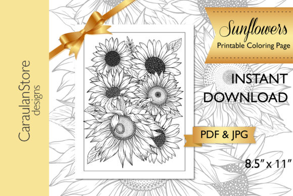 Download Floral Coloring Page, Sunflower Coloring - Floral Collection
