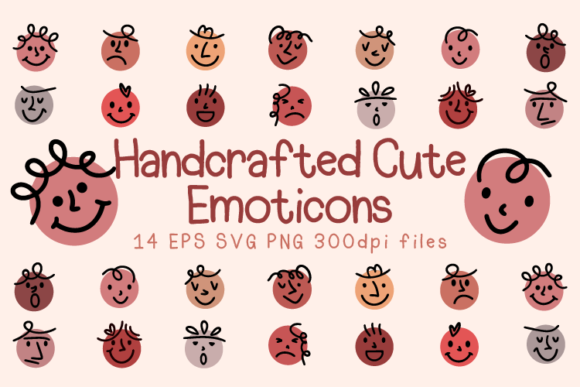 Download Handcrafted Cute Emoticons Bundle - Premium Resources