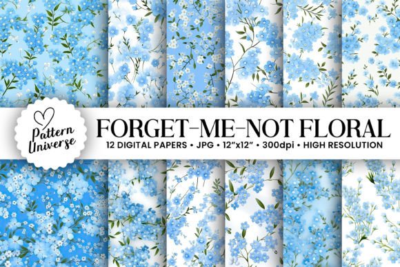 Download Forget Me Not Blue Floral Patterns - Floral Collection