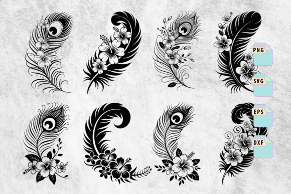 Download Floral Peacock Feather SVG Bundle - Floral Collection