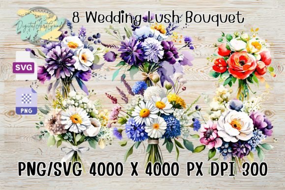 Download Wedding Lush Bouquet Flowers Watercolor - Wedding Collection