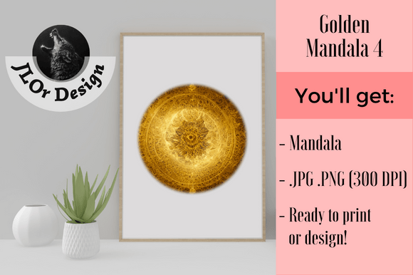 Download Golden Mandala Print Template - Golden Collection