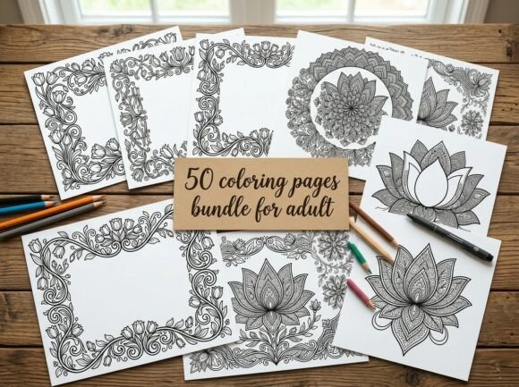 Download Beautiful Floral Mandala Frame Coloring - Floral Collection